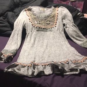 Bohemian ruffle dress tunic